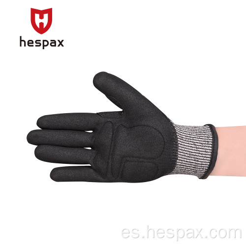 Guantes de protección contra la palma de nitrilo TPR anti-impactos de Hespax